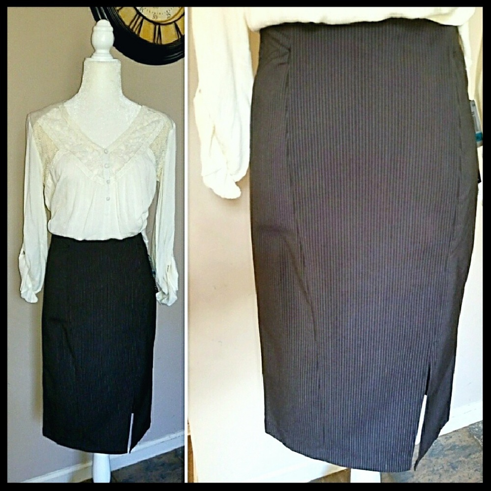 XOXO Pinstripe Pencil Skirt